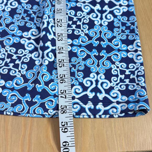 J. McLaughlin Maxi Dress Catalina Cloth Blue Geometric Print Stretch S Coastal - Picture 8 of 10